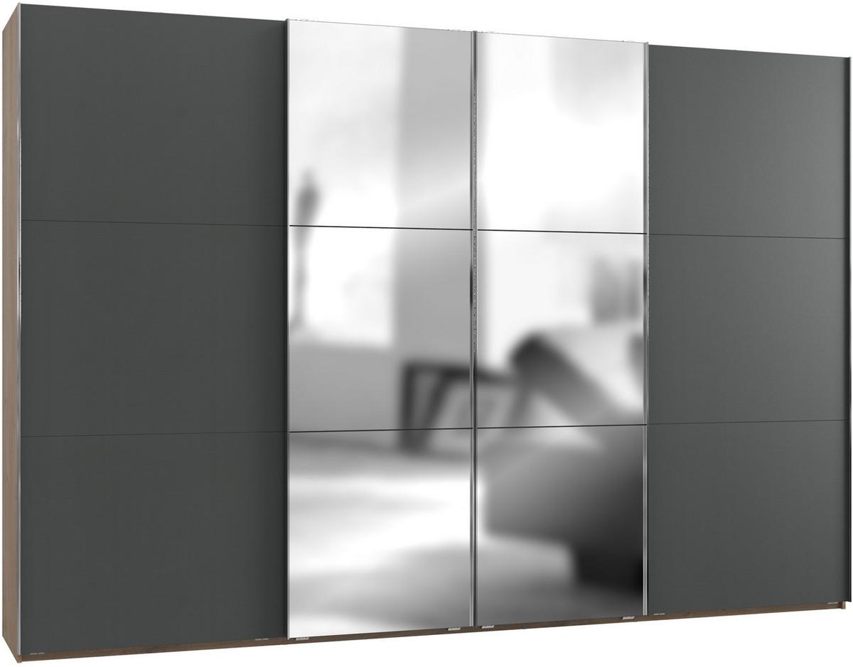 Ormar S Kliznim Vratima Level 36 A - boje grafita/boje hrasta, Moderno, drvni materijal/metal (350/236/65cm) - Modern Living