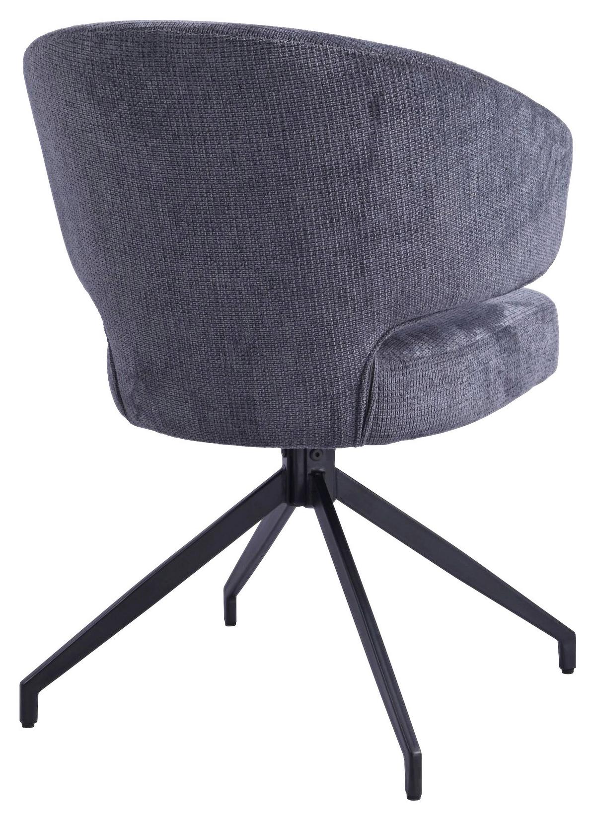 Armlehnstuhl in Dunkelgrau - Dunkelgrau/Schwarz, LIFESTYLE, Holz/Textil (57/82/60cm) - Premium Living