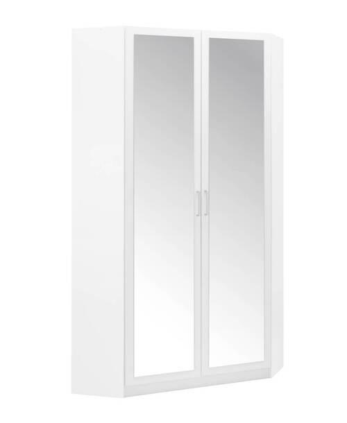 Prohodni Kutni Ormar Click - bijela/boje aluminija, Konvencionalno, drvni materijal/plastika (95/198/95cm) - Modern Living