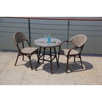 Set Za Balkon Maui, Peščene Barve, 3-Delni Set - bež/peščene barve, Basics, kovina/tekstil (70/74cm) - Gardenson