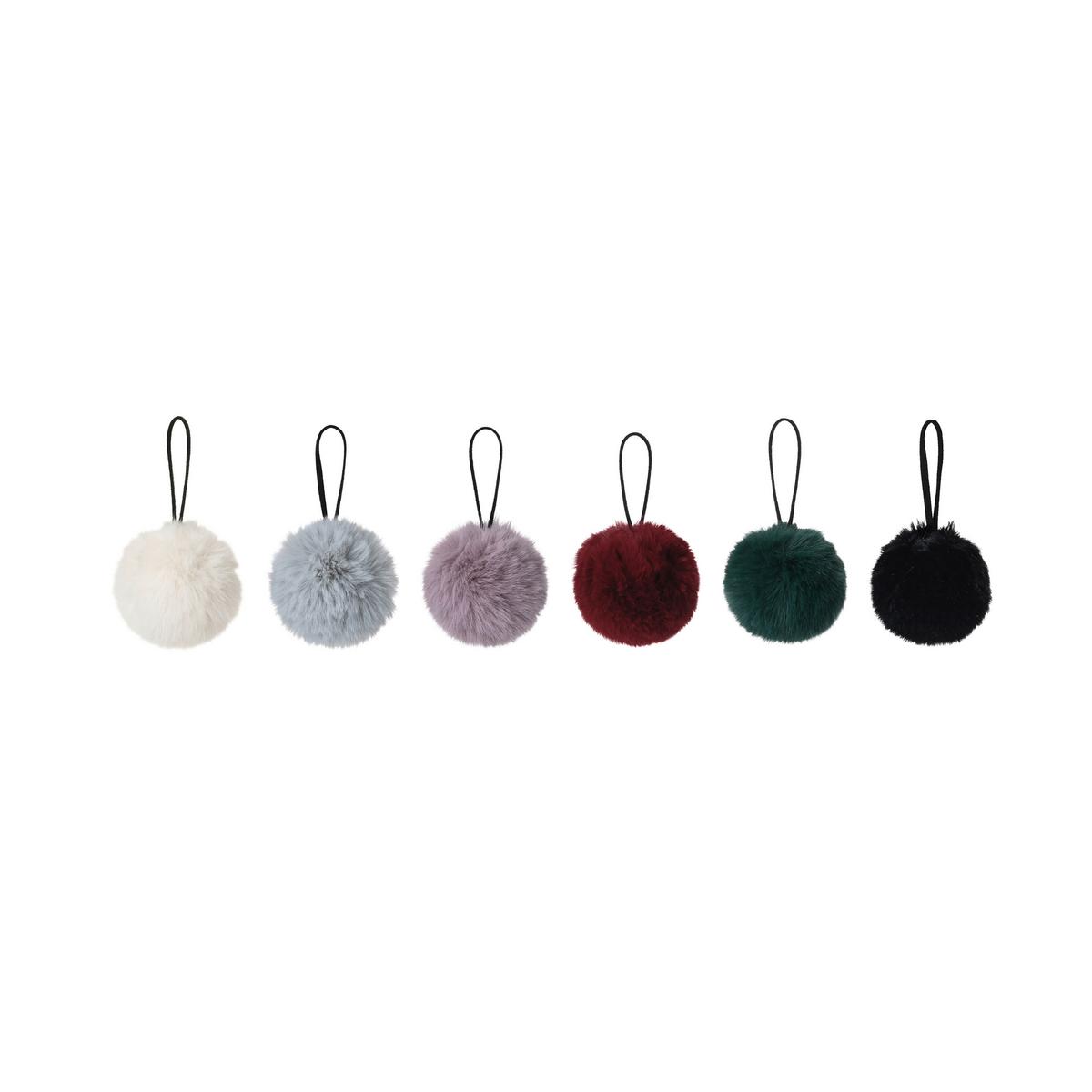 Dekorativni Obesek Fluffy - lila/rdeča, Moderno, tekstil (7cm) - Modern Living
