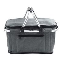 Einkaufskorb Alisa in Grau - Grau, KONVENTIONELL, Kunststoff/Textil (42/27,5/24cm) - Mömax