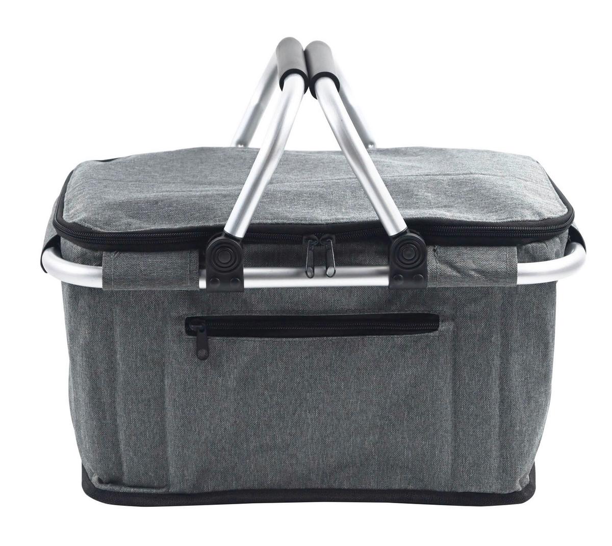 Einkaufskorb Alisa in Grau - Grau, KONVENTIONELL, Kunststoff/Textil (42/27,5/24cm) - Mömax