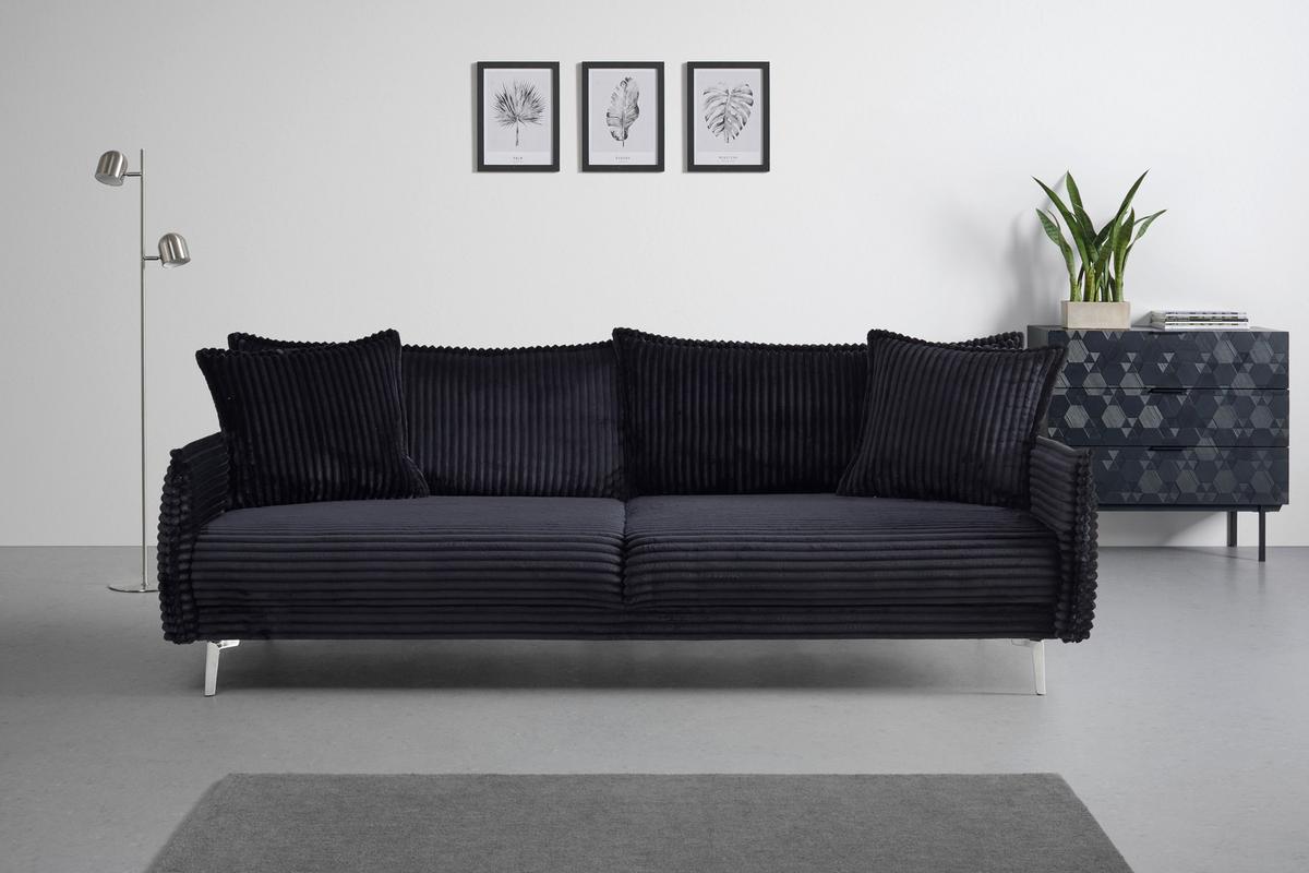 Mega Sofa Kiss - boje kroma/crna, Moderno, drvo/metal (241/90/117cm) - Mömax
