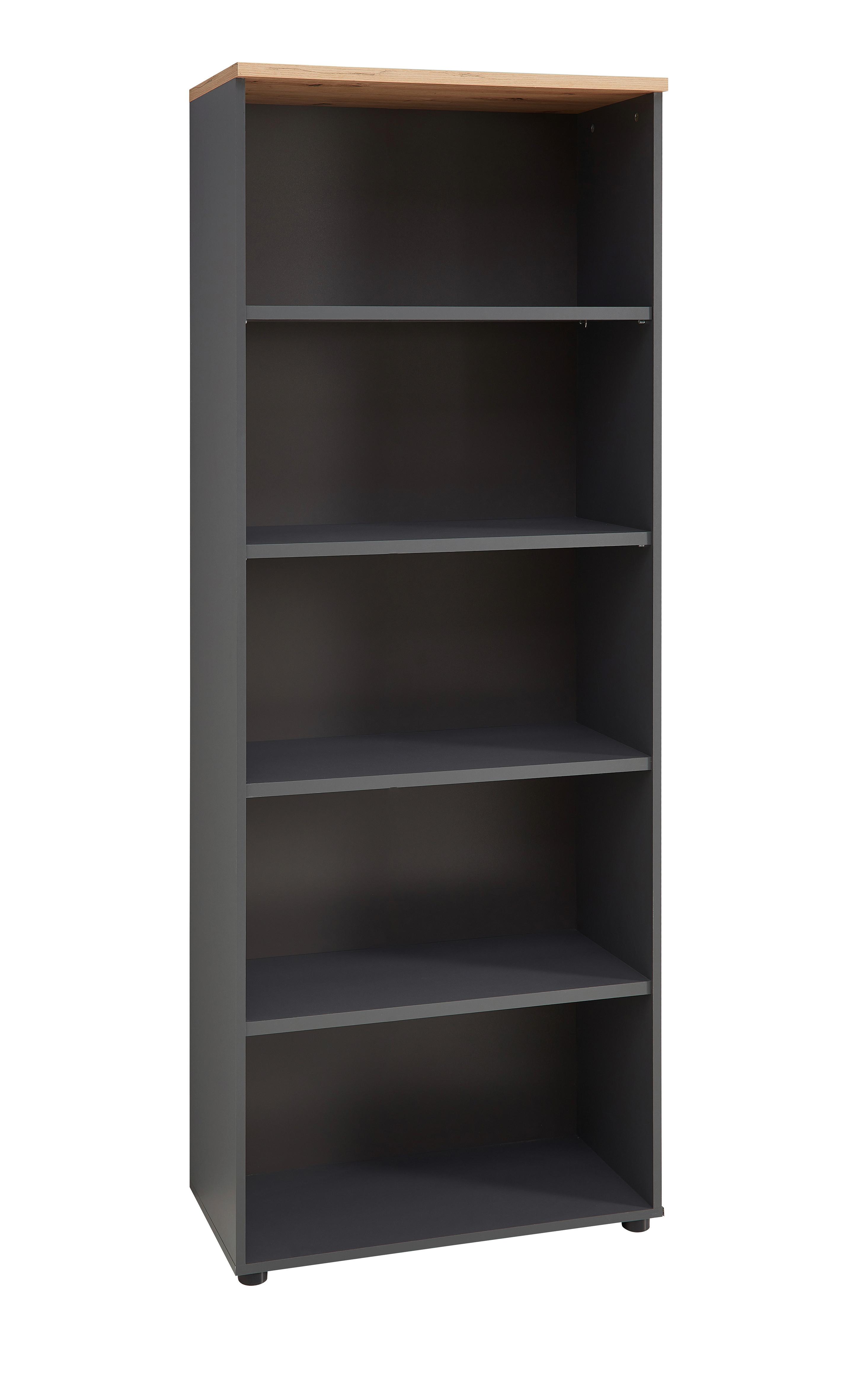 Regal Memphis in Eiche Artisan/Graphitfarben - Graphitfarben/Eiche Artisan, Modern, Holzwerkstoff (75/197/38cm) - Premium Living