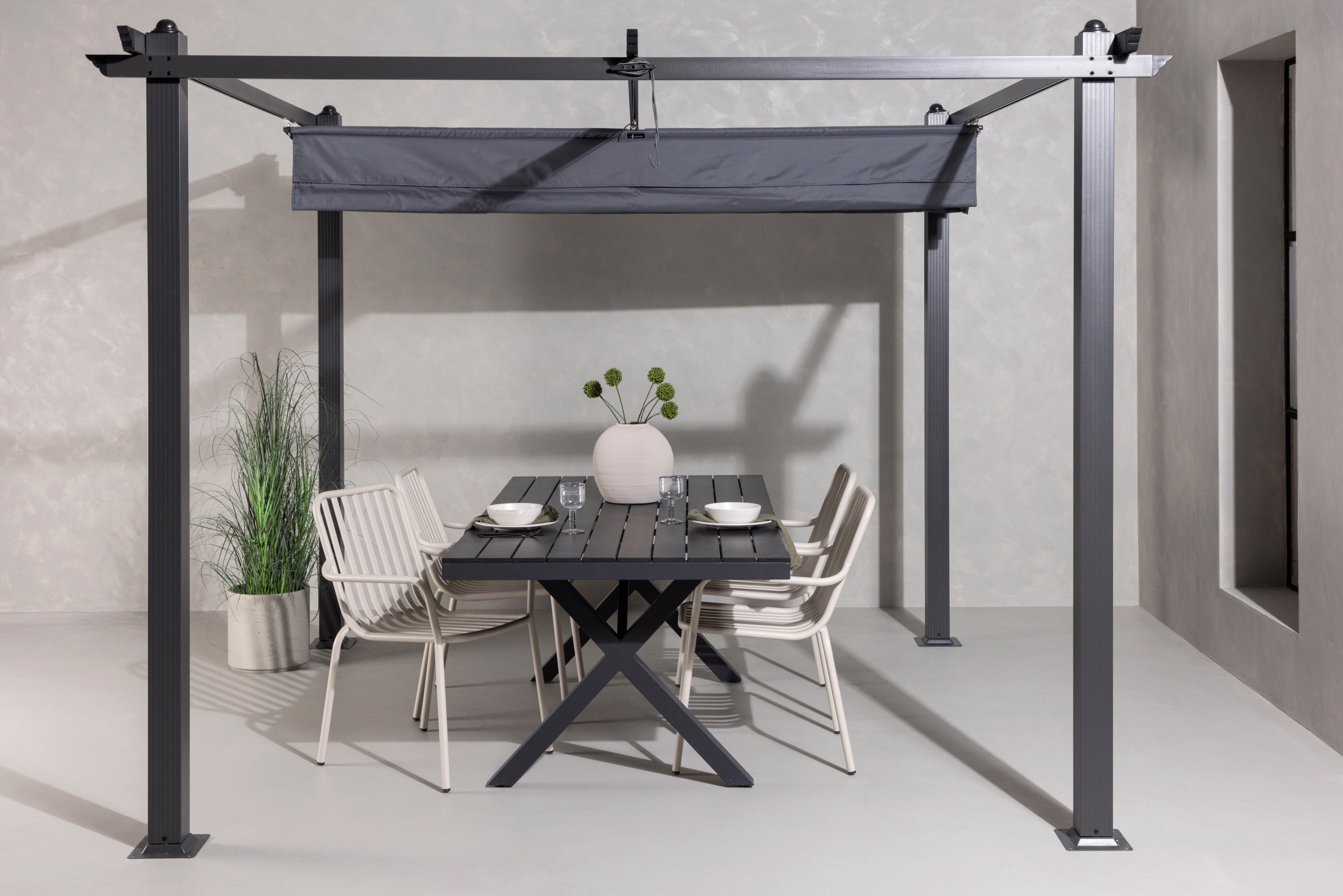 Pergola Lazio ca. 295x248x295 cm Dunkelgrau - Dunkelgrau, KONVENTIONELL, Textil (295/248/295cm) - Gardenson