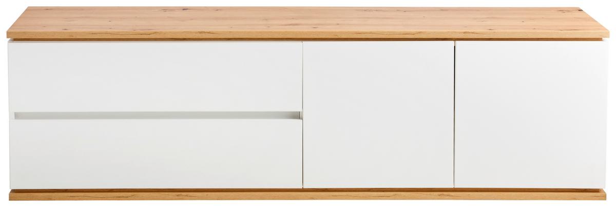 KOMODA NISKA YAMAEL - biały/czarny, Design, materiał drewnopochodny/tworzywo sztuczne (184/54/42cm) - Xora