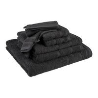 Frottierset Melanie Schwarz, 7-teilig - Schwarz, Textil (25/35/8cm) - Mömax