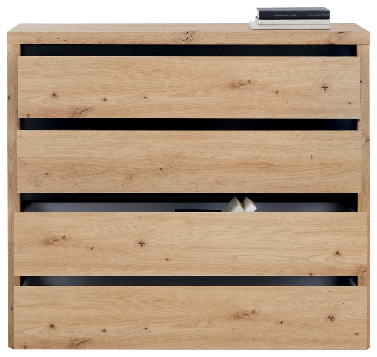 Comodă LARIOS - stejar Artisan/negru, Modern, material pe bază de lemn (105/91/40cm) - Modern Living