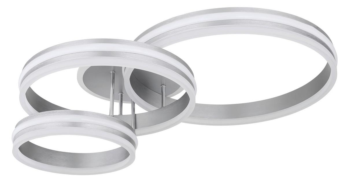 Stropna Led-svetilka Rubio, S Sijalko - siva/opal, Design, kovina/umetna masa (80/60/20cm)