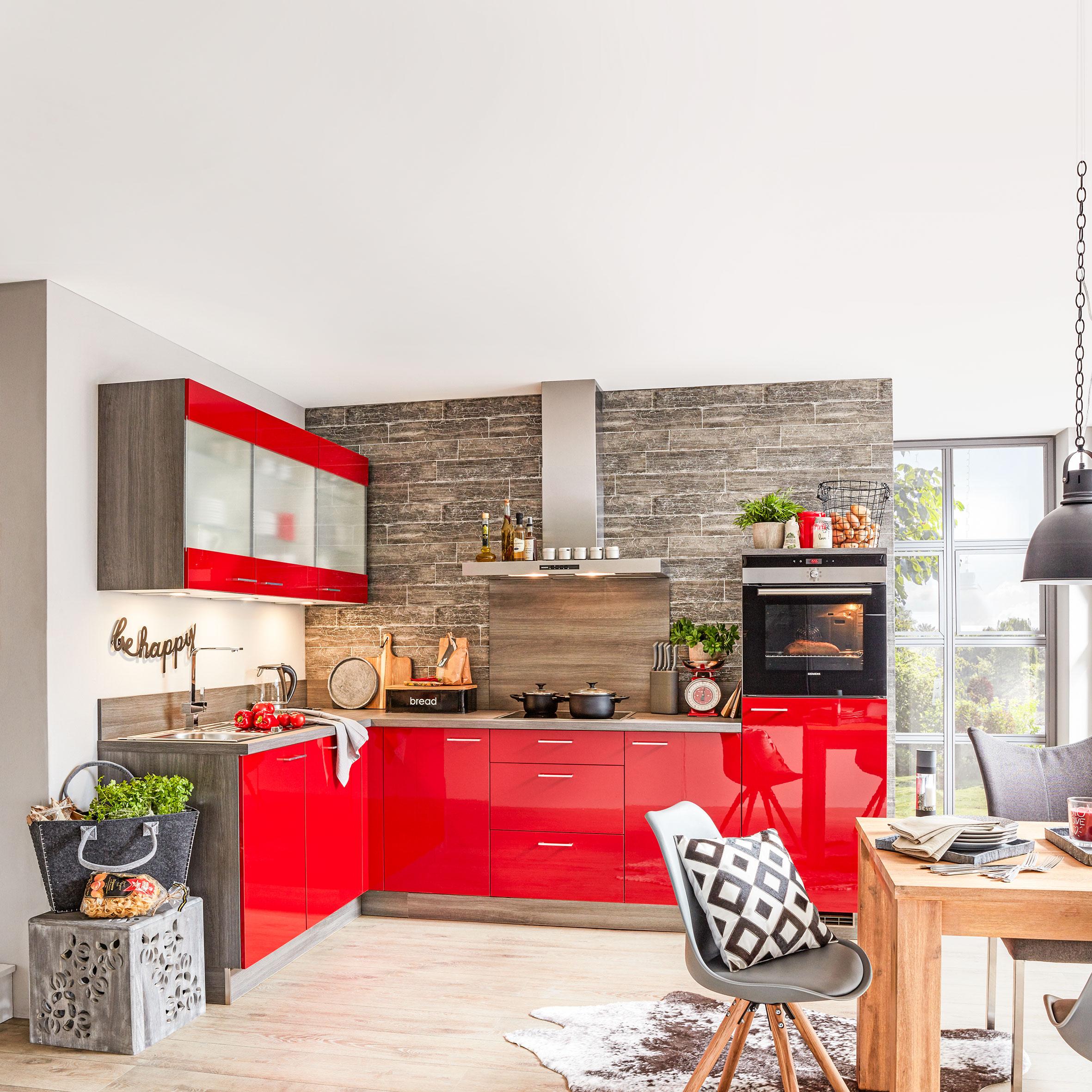 Eckküche Star - Rot (175/285cm) - Express-Kuechen
