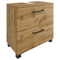 Waschbeckenunterschrank Manchester ca. 60x59 cm Eiche - Eichefarben/Schwarz, MODERN, Holzwerkstoff/Metall (60/59/35cm) - Held