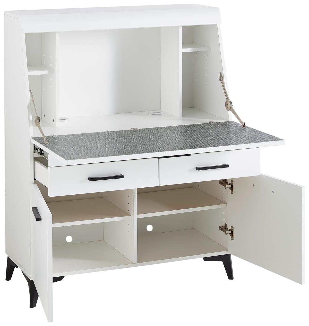 SEKRETARZYK SECRET - czarny/biały, Trend, materiał drewnopochodny/tworzywo sztuczne (98/124/42cm) - Carryhome