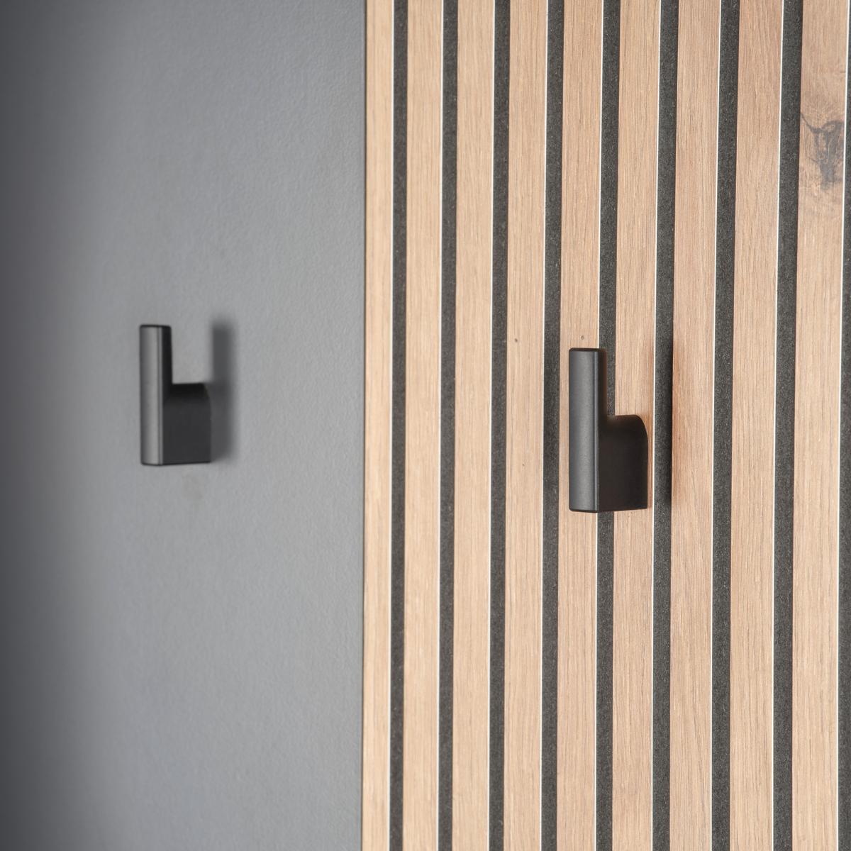Panou cuier CLEVER - culoare lemn stejar/antracit, Modern, material pe bază de lemn (70,1/139/26cm) - Modern Living