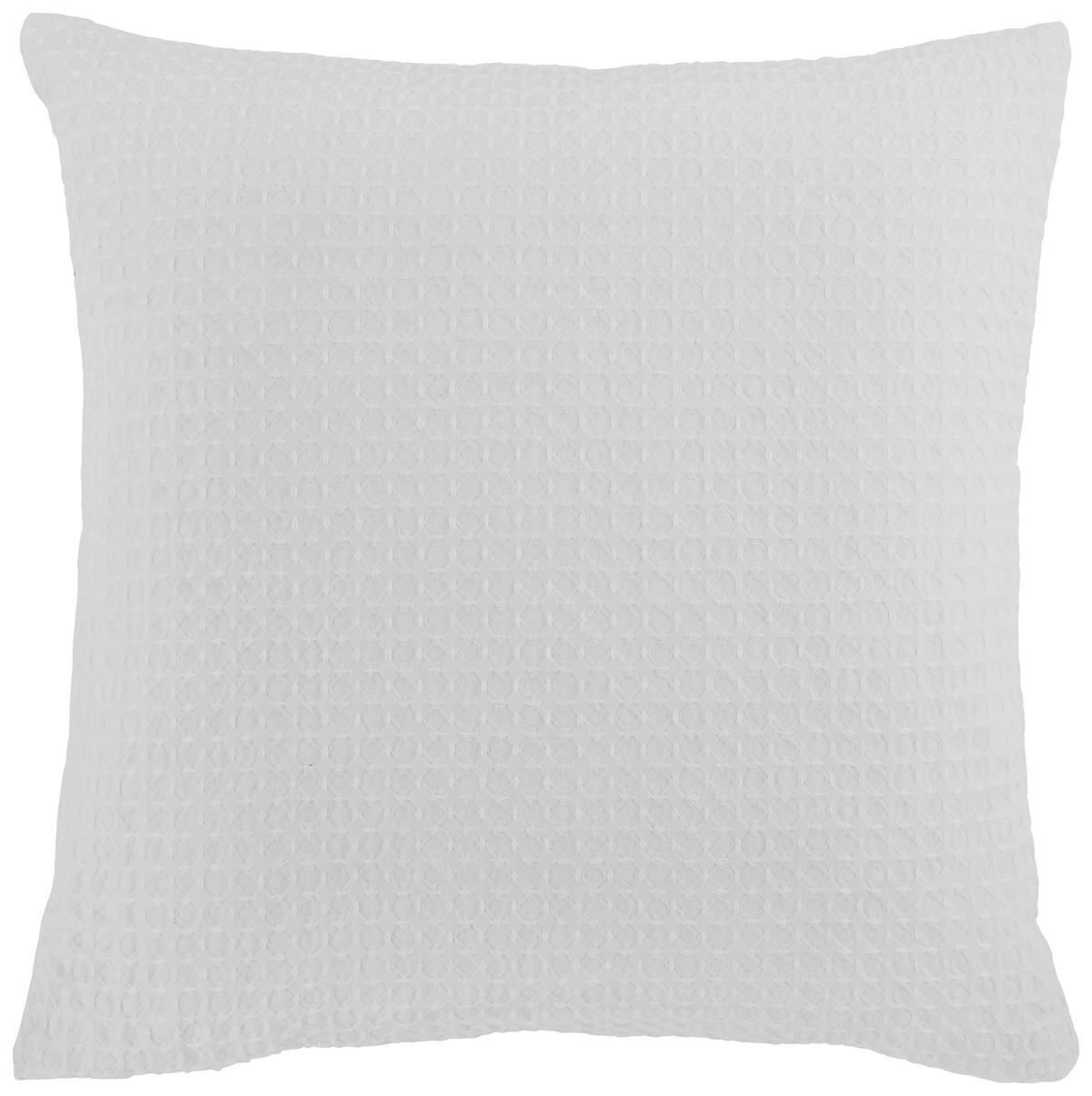 Zierkissen Nora in Weiss ca. 45x45cm - Weiss, Romantik / Landhaus (45/45cm) - Modern Living