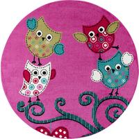 SPIELTEPPICH TASNA in Violett, mit Eulen-Motiv, Ø 120 cm - Lila, Textil (120/120cm) - KADIMA DESIGN