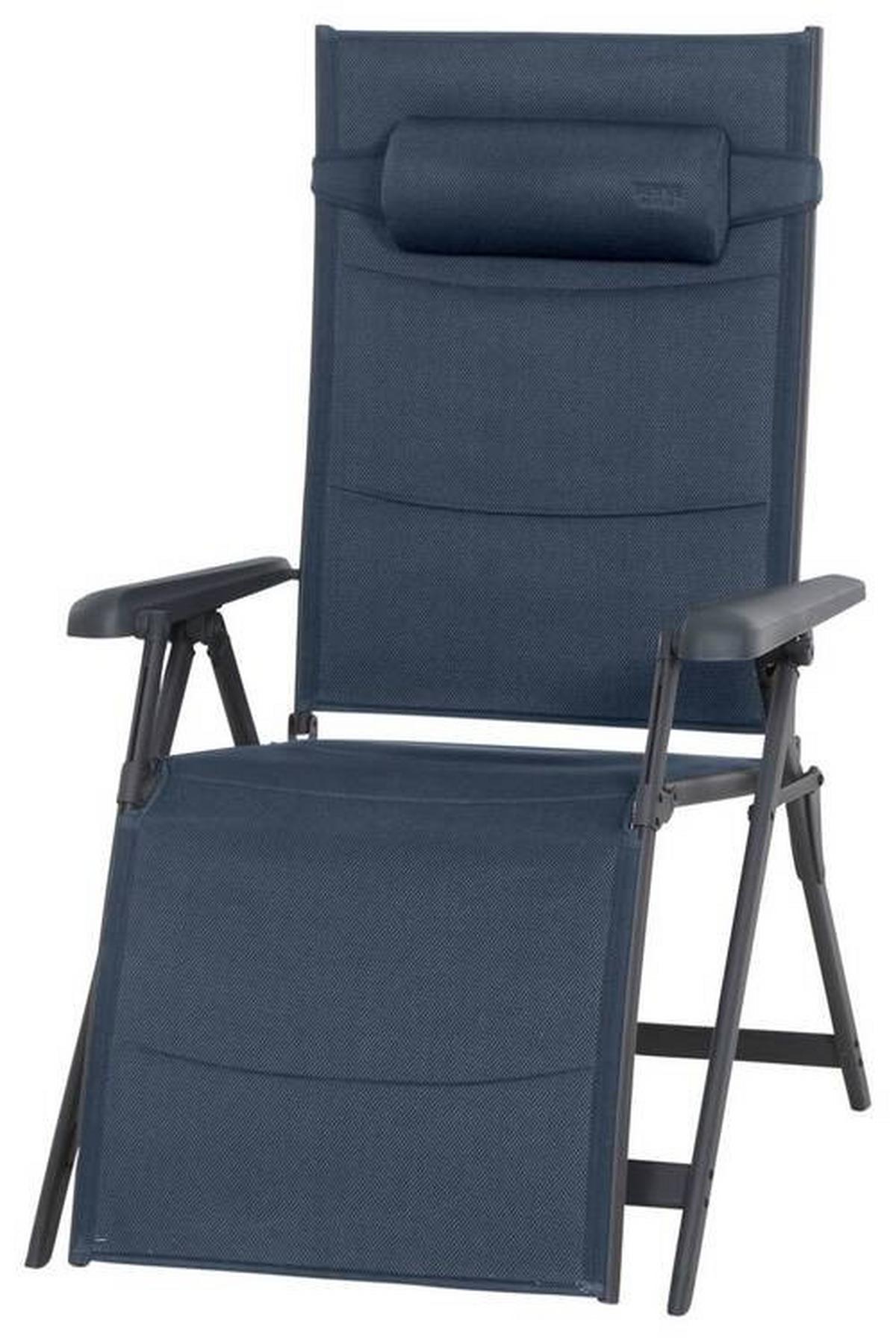 Campingsessel Dunkelblau Premium B: 75cm - Anthrazit/Dunkelblau, KONVENTIONELL, Textil/Metall (75/123/91cm) - Siena Garden