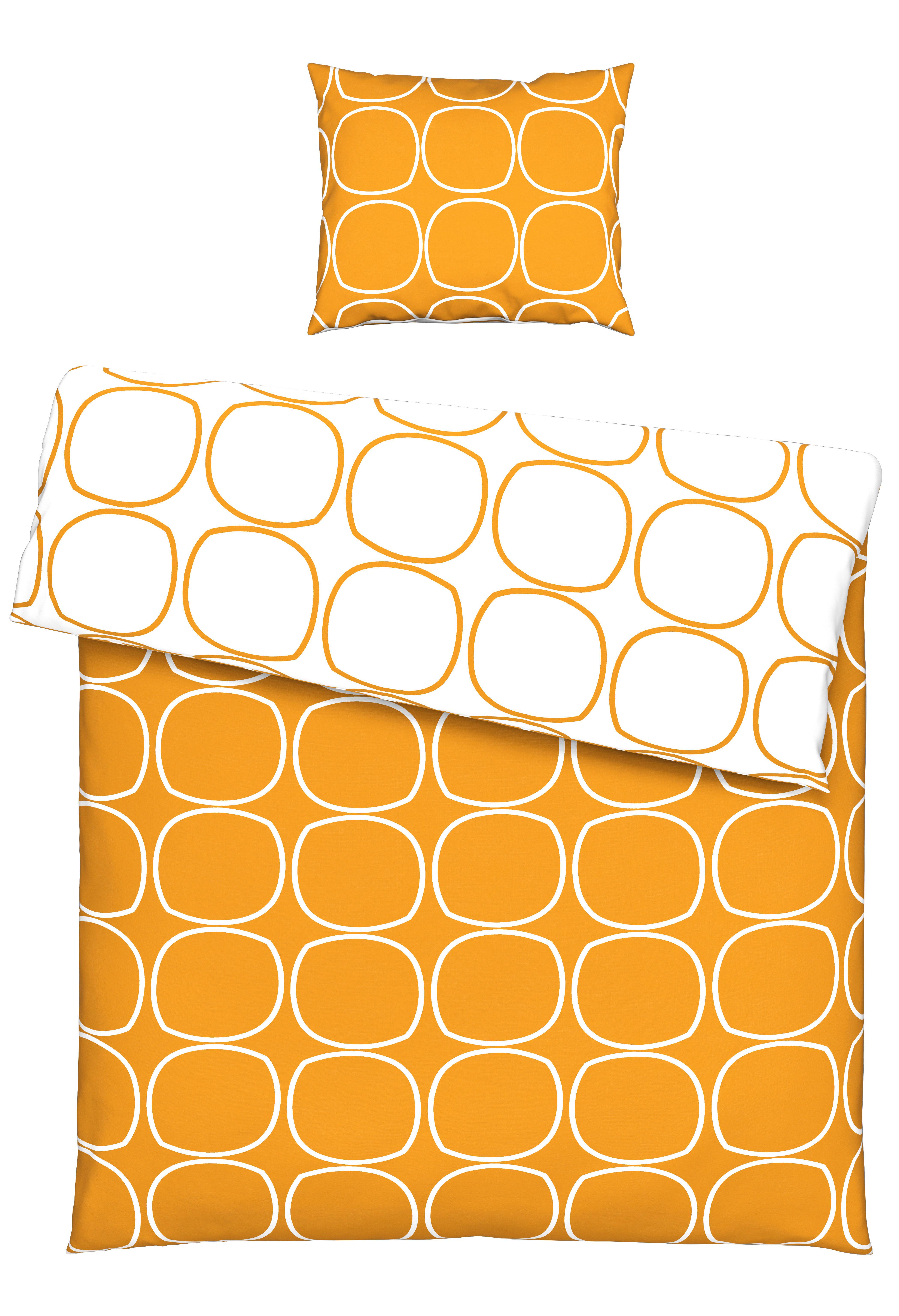 Bettwäsche Reggie Wende in Gelb/Weiss ca. 160x210cm - Weiss/Gelb, Konventionell, Textil (160/210cm) - Modern Living