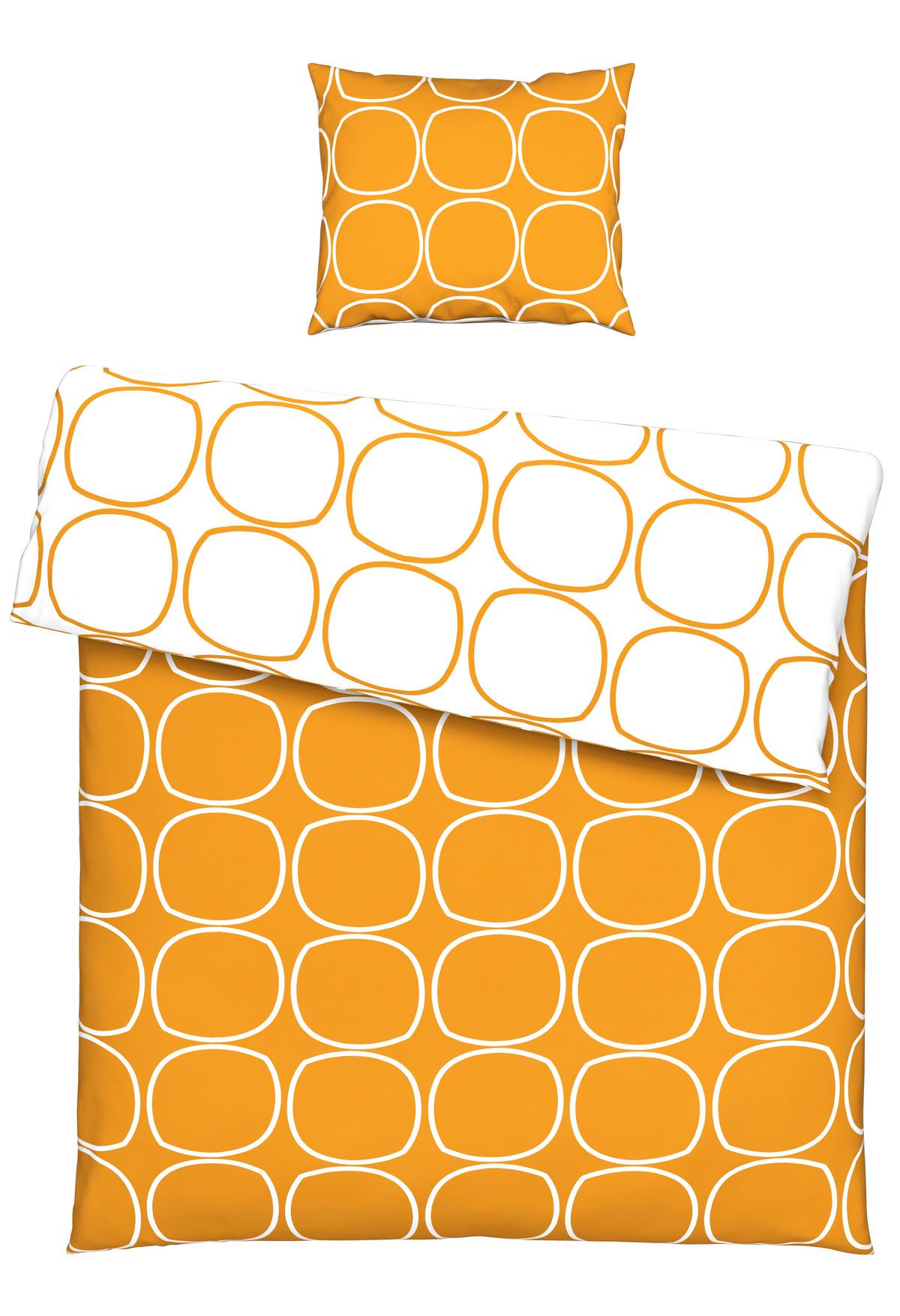 Bettwäsche Reggie Wende in Gelb/Weiss ca. 160x210cm - Weiss/Gelb, Konventionell, Textil (160/210cm) - Modern Living