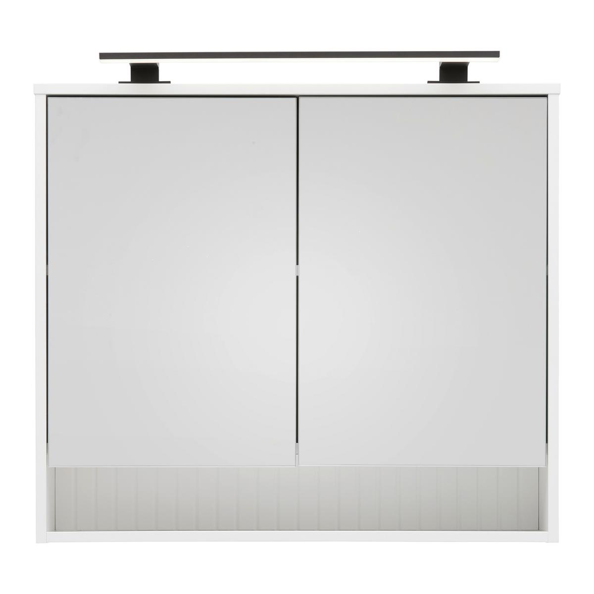 Spiegelschrank Aida Weiß - Weiß, MODERN, Glas/Holzwerkstoff (80/70/20cm) - Mömax