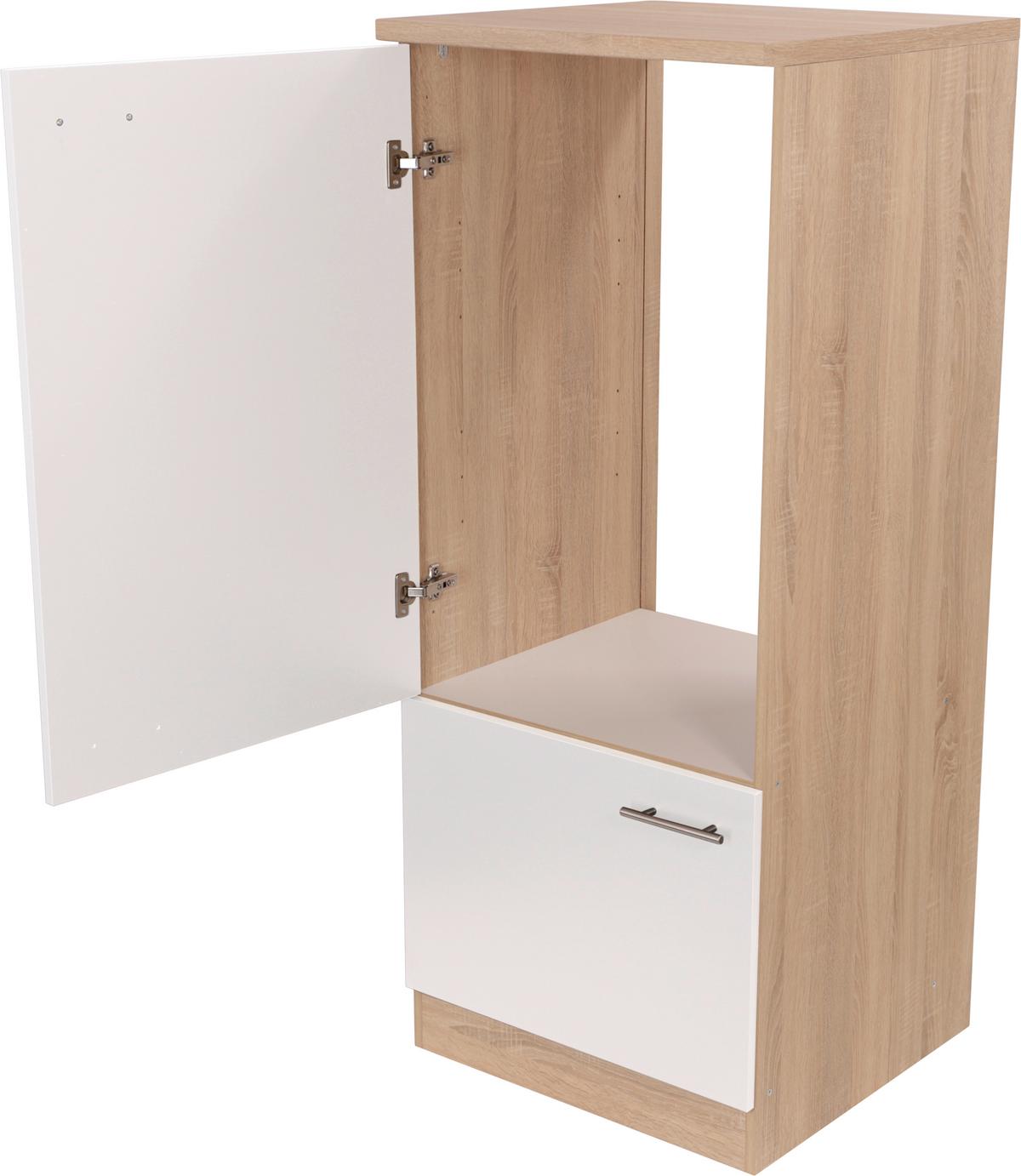 Omara Za Vgradno Napravo Merle, Barva Hrasta, Bela - srebrne barve/barve hrasta, Basics, kovina/leseni material (60/144,8/60cm) - Respekta