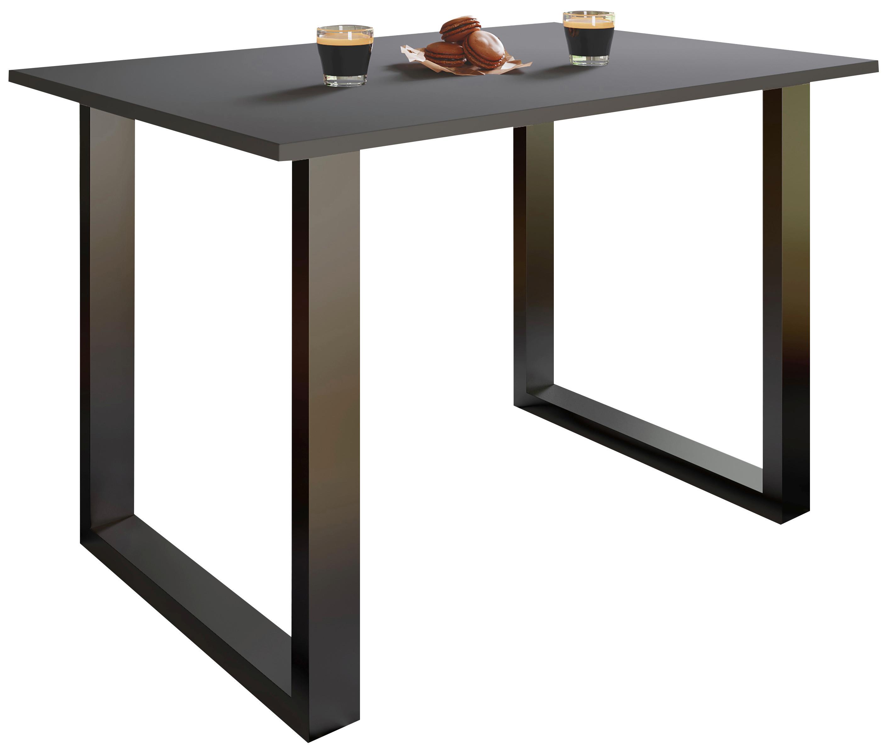Esstisch Xona Anthrazit/Schwarz - Anthrazit/Schwarz, Design, Holzwerkstoff/Metall (110/80/76cm) - MID.YOU