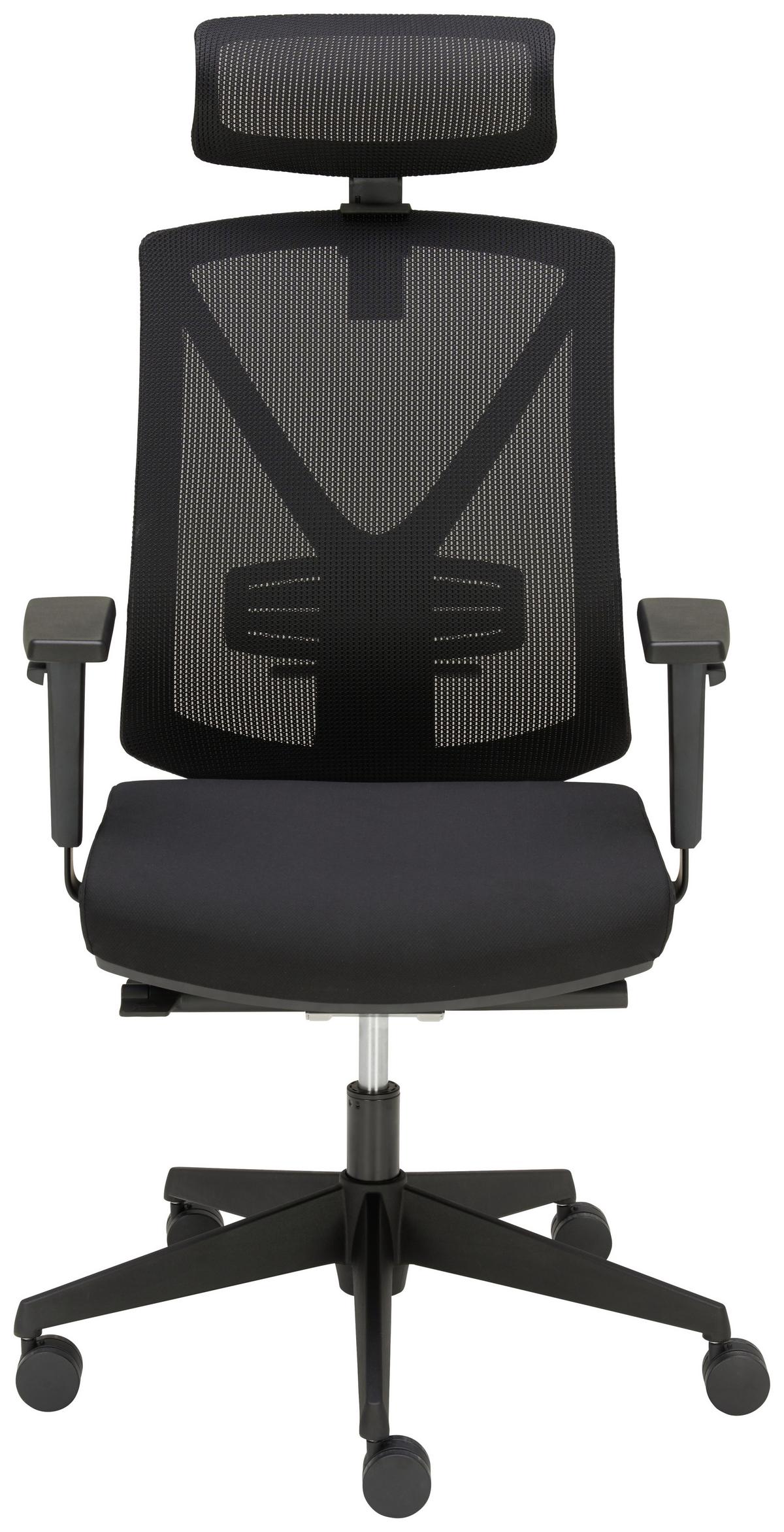 KRZESŁO OBROTOWE RYAN    -NOVEL- - czarny, Konventionell, tworzywo sztuczne/tkanina (62/119-129/65cm) - Novel