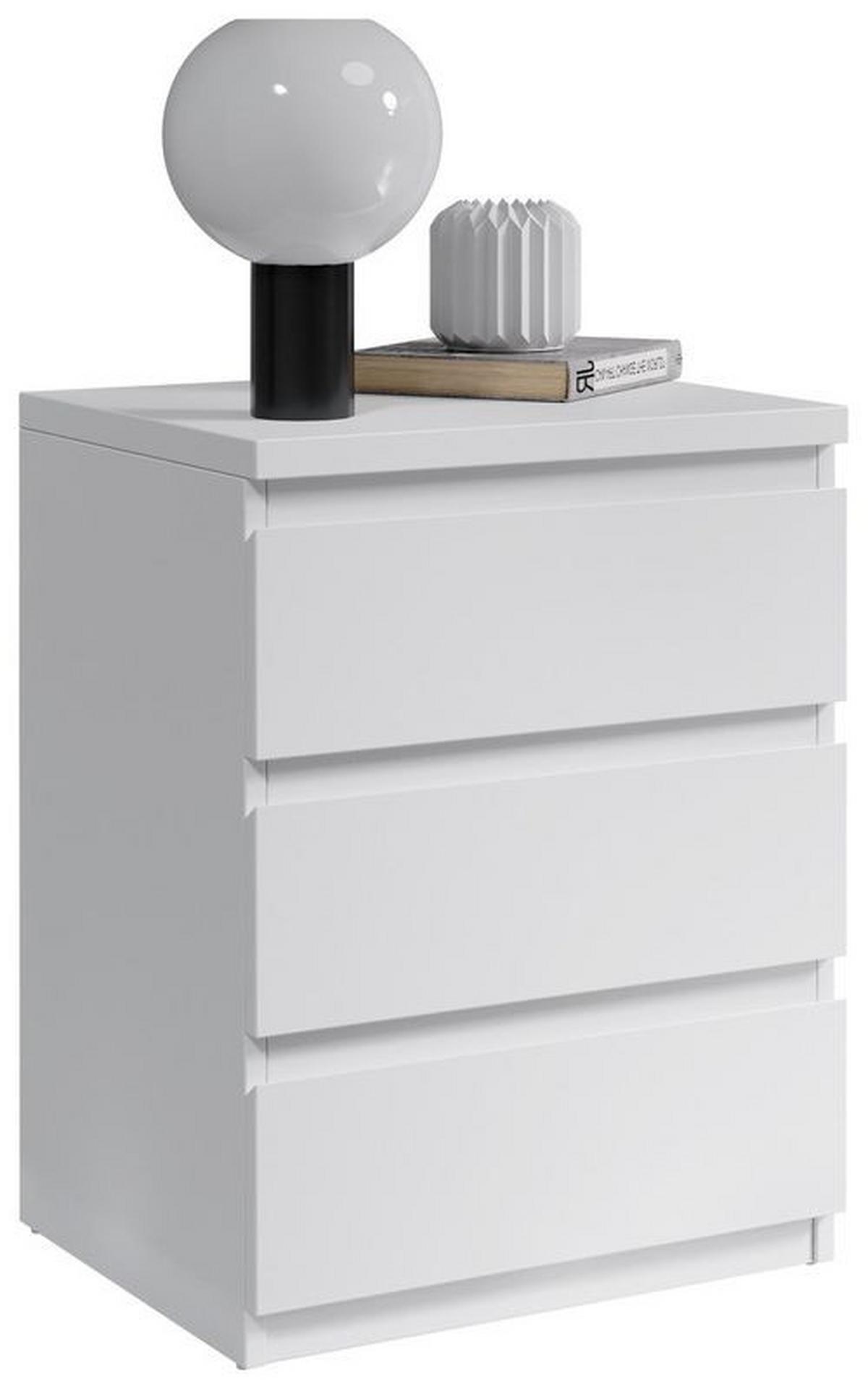SZAFKA NOCNA OLLI B: 45 CM WEISS - biały, Basics (45/61,4/38cm) - MID.YOU