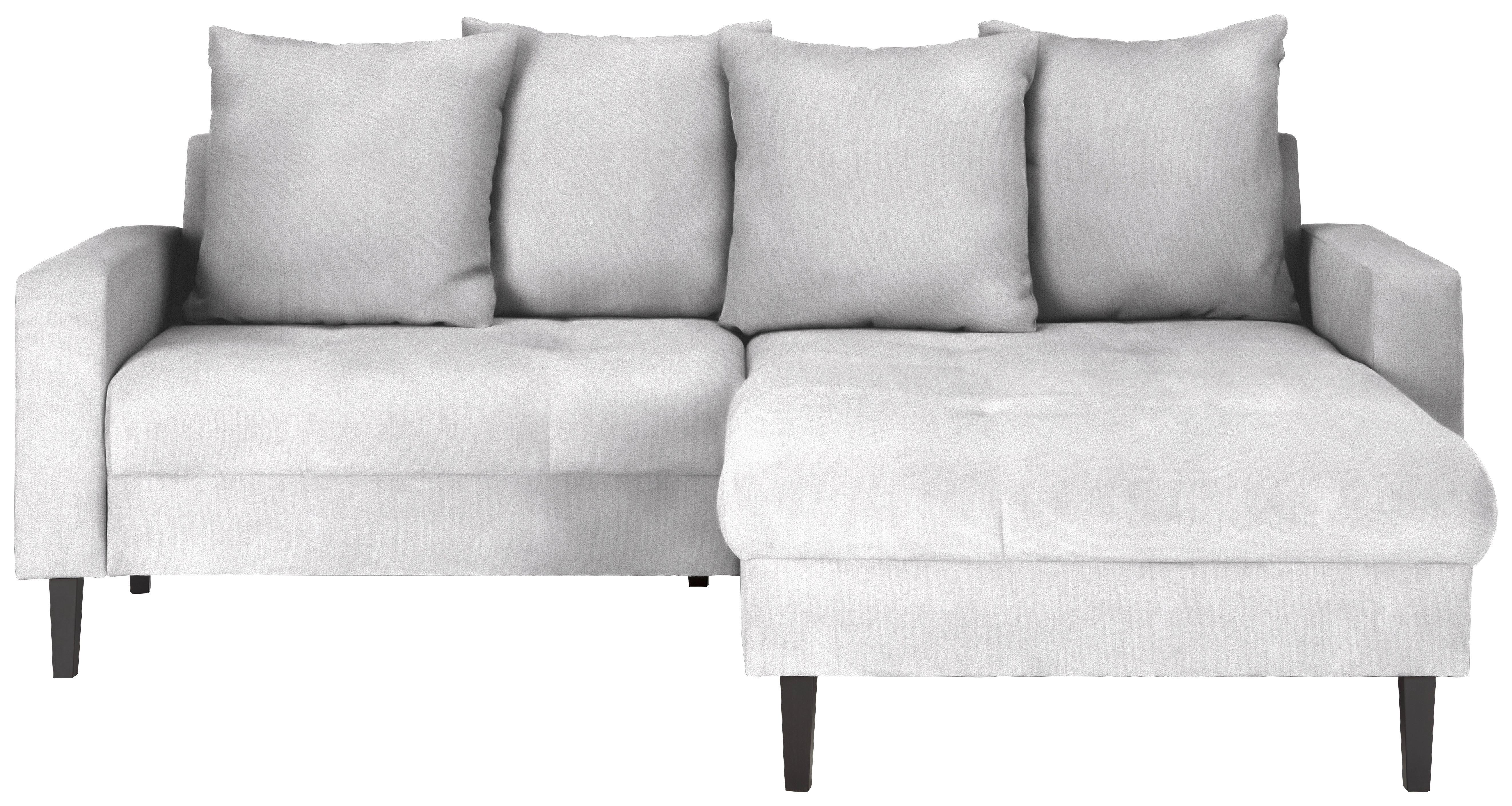 Ecksofa Boston Silberfarben - Silberfarben/Schwarz, KONVENTIONELL, Holz/Textil (215/92/160cm) - Based