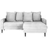 Ecksofa Boston Silberfarben - Silberfarben/Schwarz, KONVENTIONELL, Holz/Textil (215/92/160cm) - Based