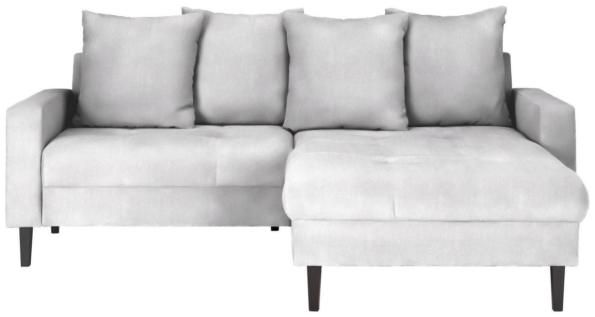 Ecksofa Boston Silberfarben - Silberfarben/Schwarz, KONVENTIONELL, Holz/Textil (215/92/160cm) - Based