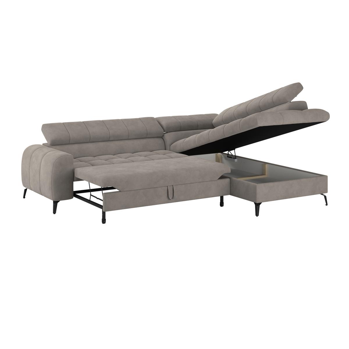 Kutna Garnitura Volf - siva/crna, Trend, tekstil/metal (261/203cm) - Modern Living