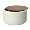 SOFFBORD ELLIOT - vit/naturfärgad, Modern, trämaterial/trä (70/70/35cm) - Bessagi Home