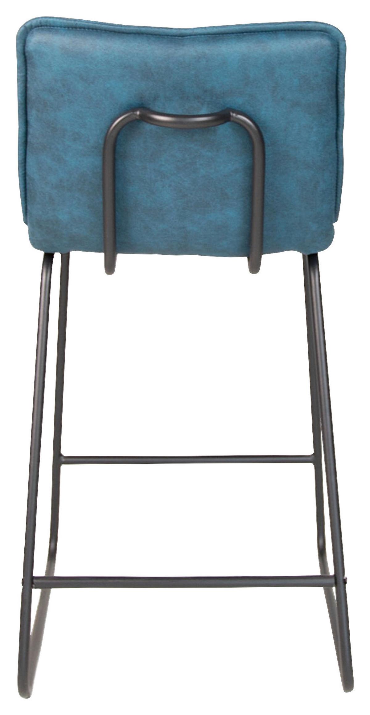 Barhocker-Set Jeremy 2er-Set ca. 44x87 cm Türkis - Türkis/Schwarz, KONVENTIONELL, Textil/Metall (44/87/50cm) - MID.YOU