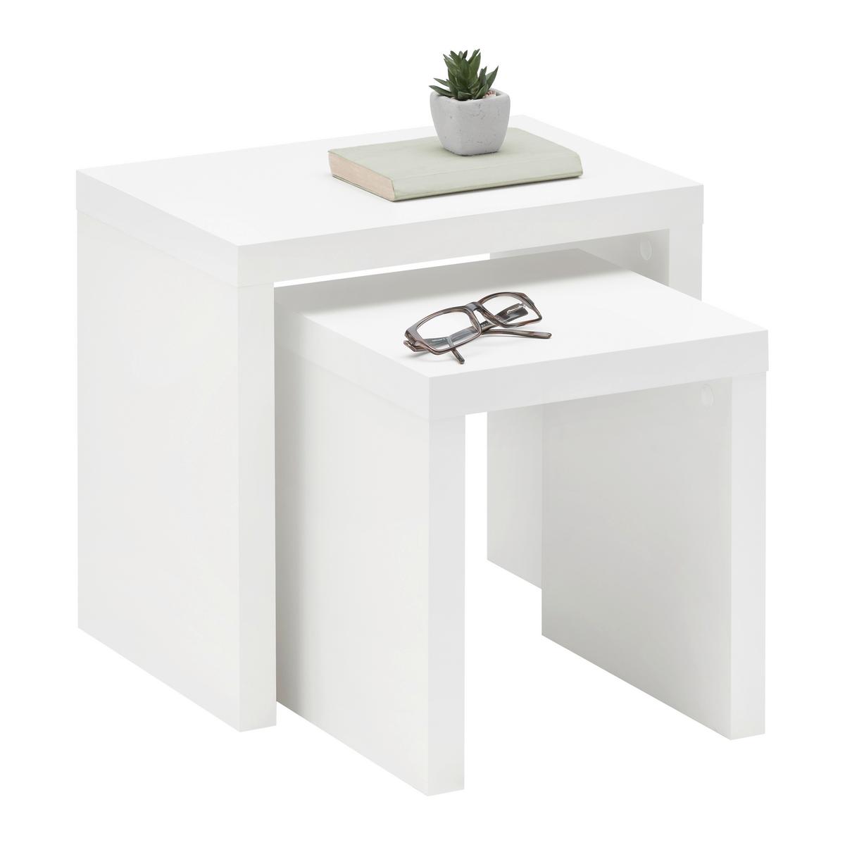 Beistelltisch Twix Weiß - Weiß, MODERN, Holzwerkstoff (44/31/37/31/30cm) - Mömax