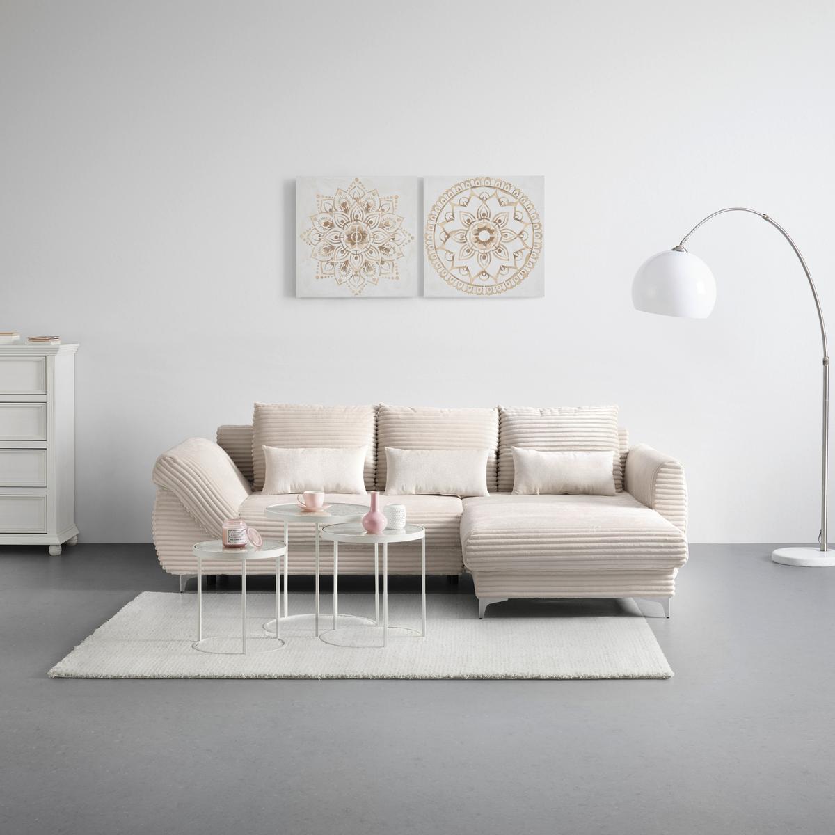 Canapea modulara ALANTIS LUX - crem/negru, Lifestyle, lemn/metal (263/175cm) - Mömax