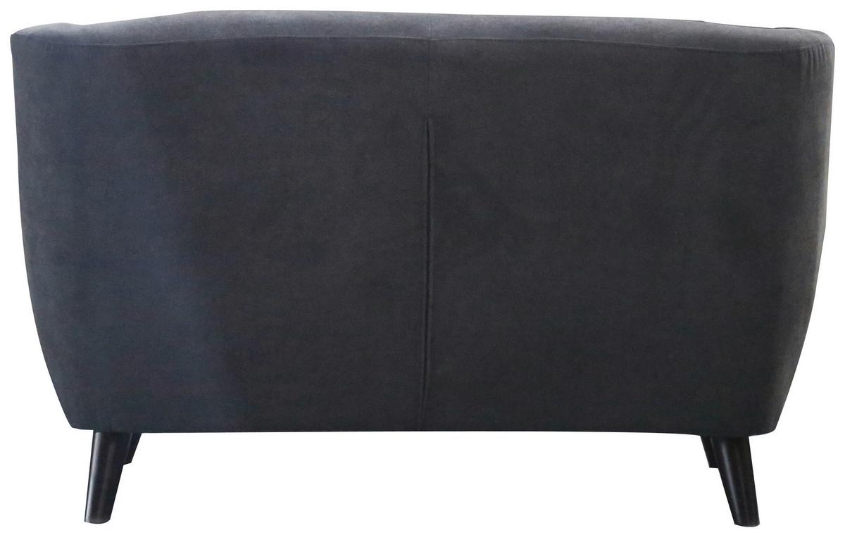 Dvosed Monaco, Temno Siva - temno siva/črna, Moderno, tekstil/les (134/82/80,5cm) - Modern Living