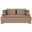 Schlafsofa mit Bettkasten - Hellbraun/Dunkelbraun, MODERN, Kunststoff/Textil (202/80/91cm) - PREMIUM LIVING
