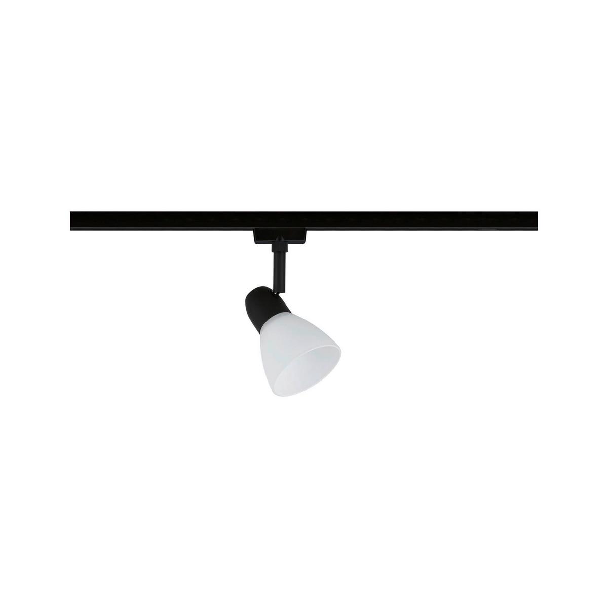 Schienensystem-Strahler Urail Caps Opal/Schwarz max. 20 Watt - Opal/Schwarz, Design, Glas/Metall (8,3/14,8cm) - Paulmann