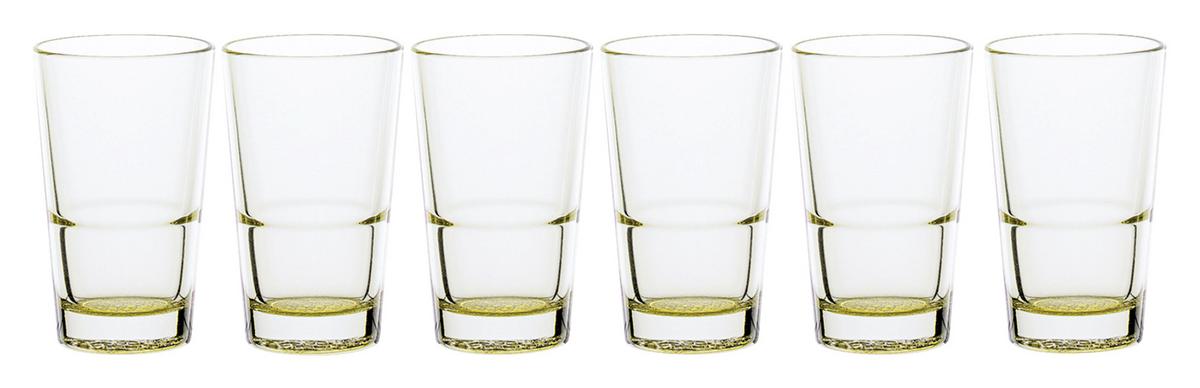KOMPLET SZKŁA STOŁOWEGO AGNETO - kolor złoty, Modern, szkło (420ml) - Bessagi Home