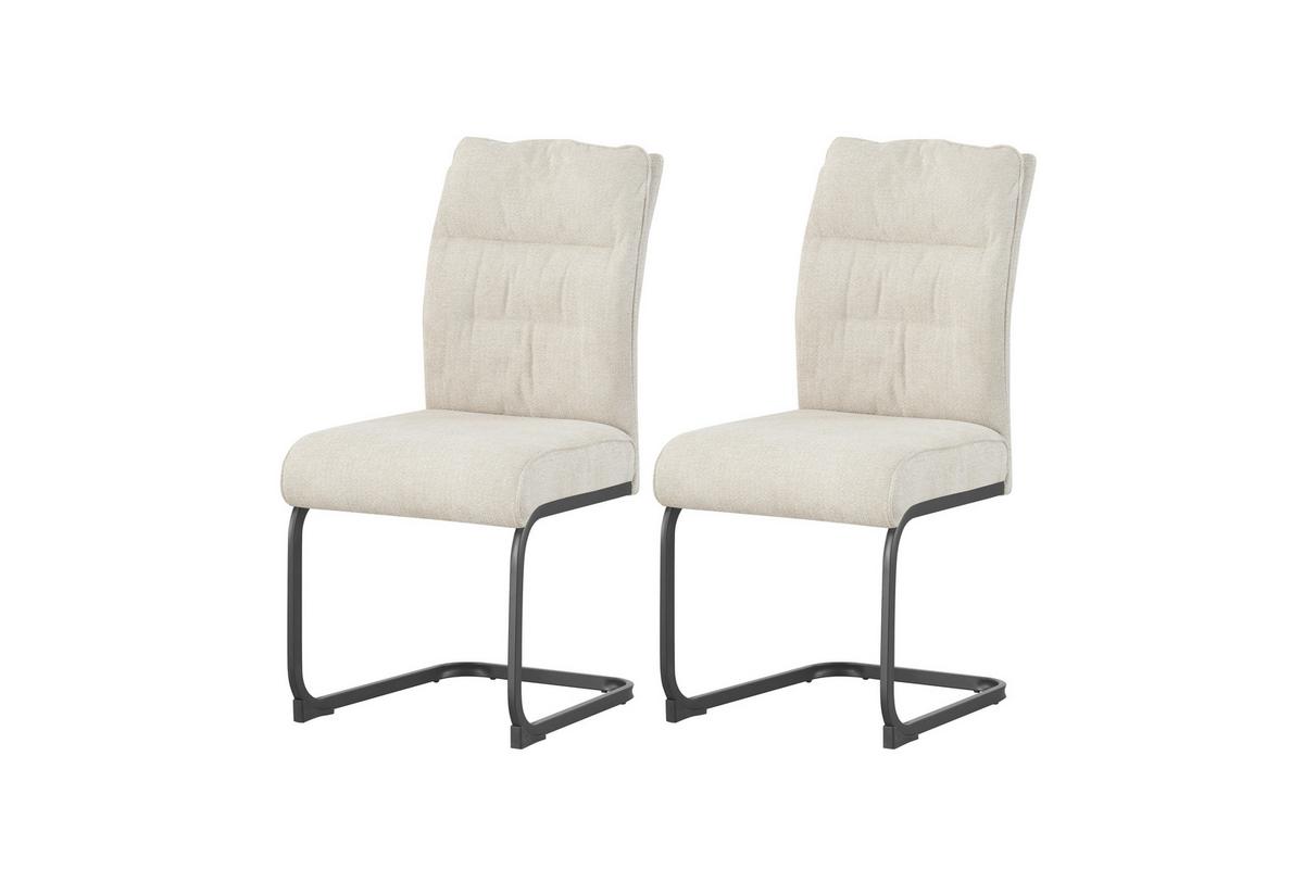 SCHWINGSTUHL-SET FRIEDA - Creme/Schwarz, Modern, Textil/Metall (47/94/61cm) - MID.YOU