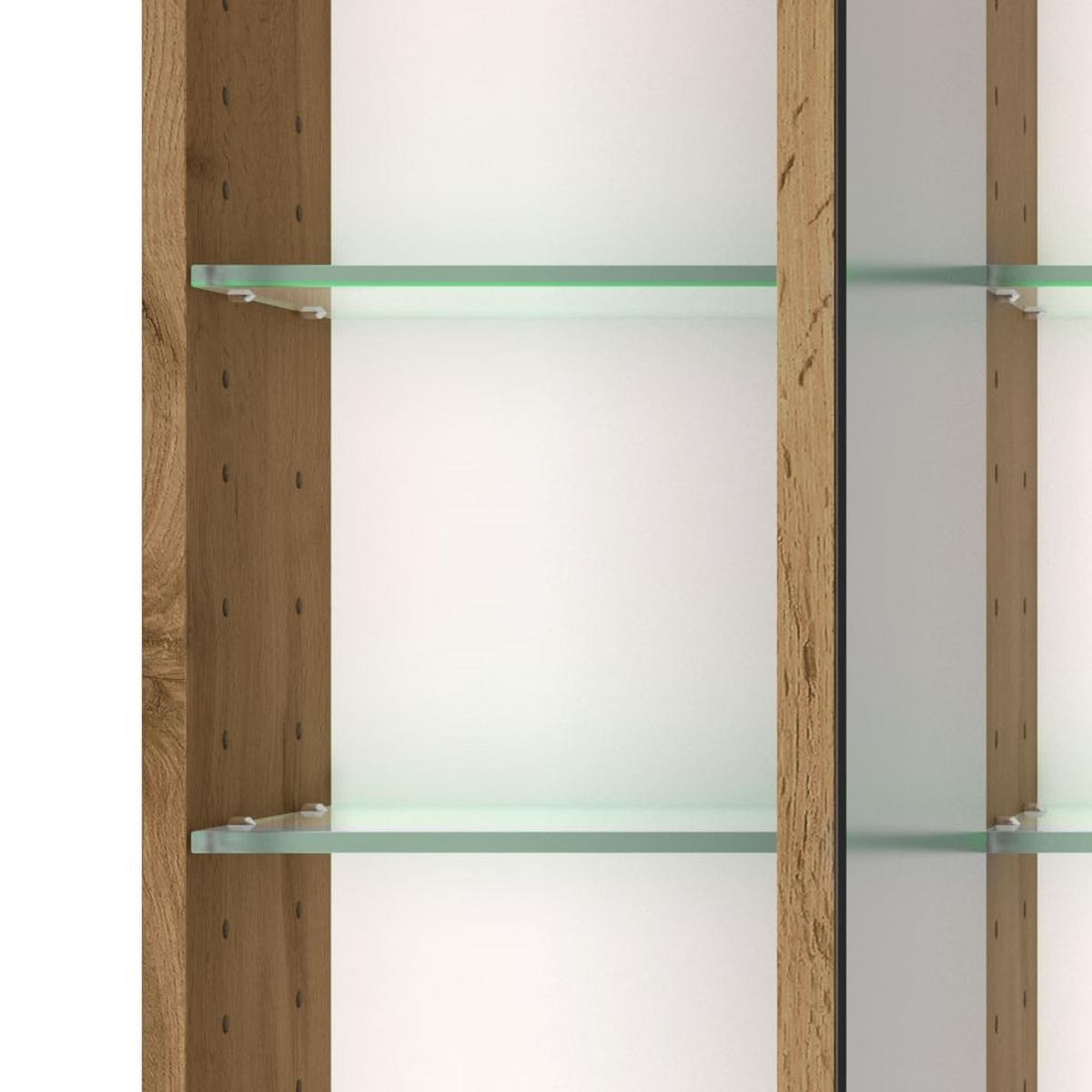 Spiegelschrank Manchester mit LED 3-türig ca.100x64 cm Eiche - MODERN, Glas/Holzwerkstoff (100/64/20cm) - Held