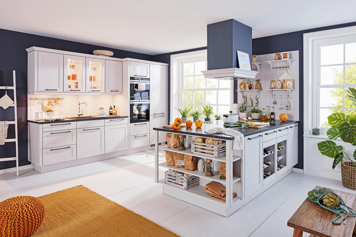 Einbauküche York in Grau - Grau, ROMANTIK / LANDHAUS, Holz (310/239cm) - Nobilia