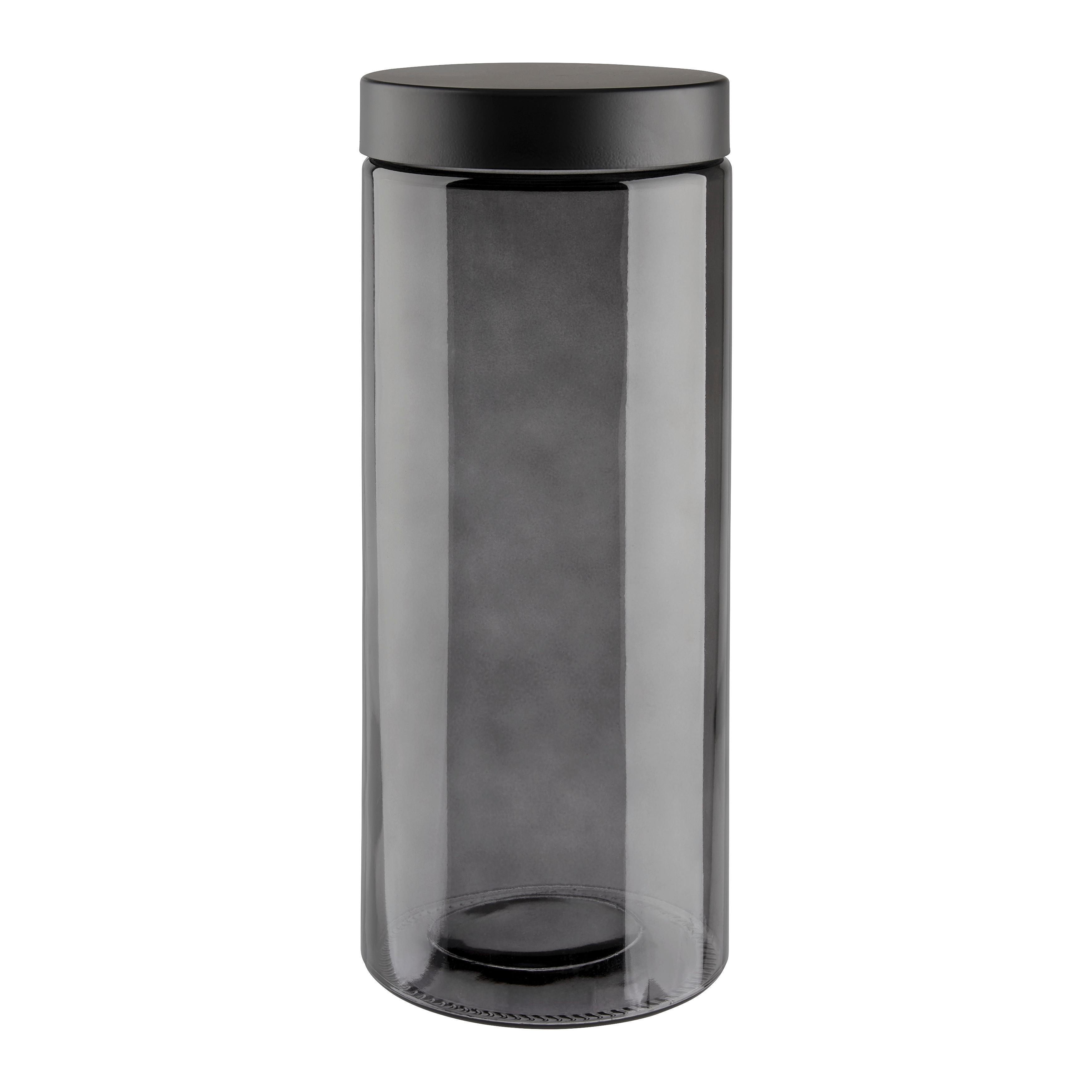 Vorratsdose Black Schwarz Ø ca. 11cm - Schwarz/Grau, MODERN, Glas/Kunststoff (11/27cm) - Mömax