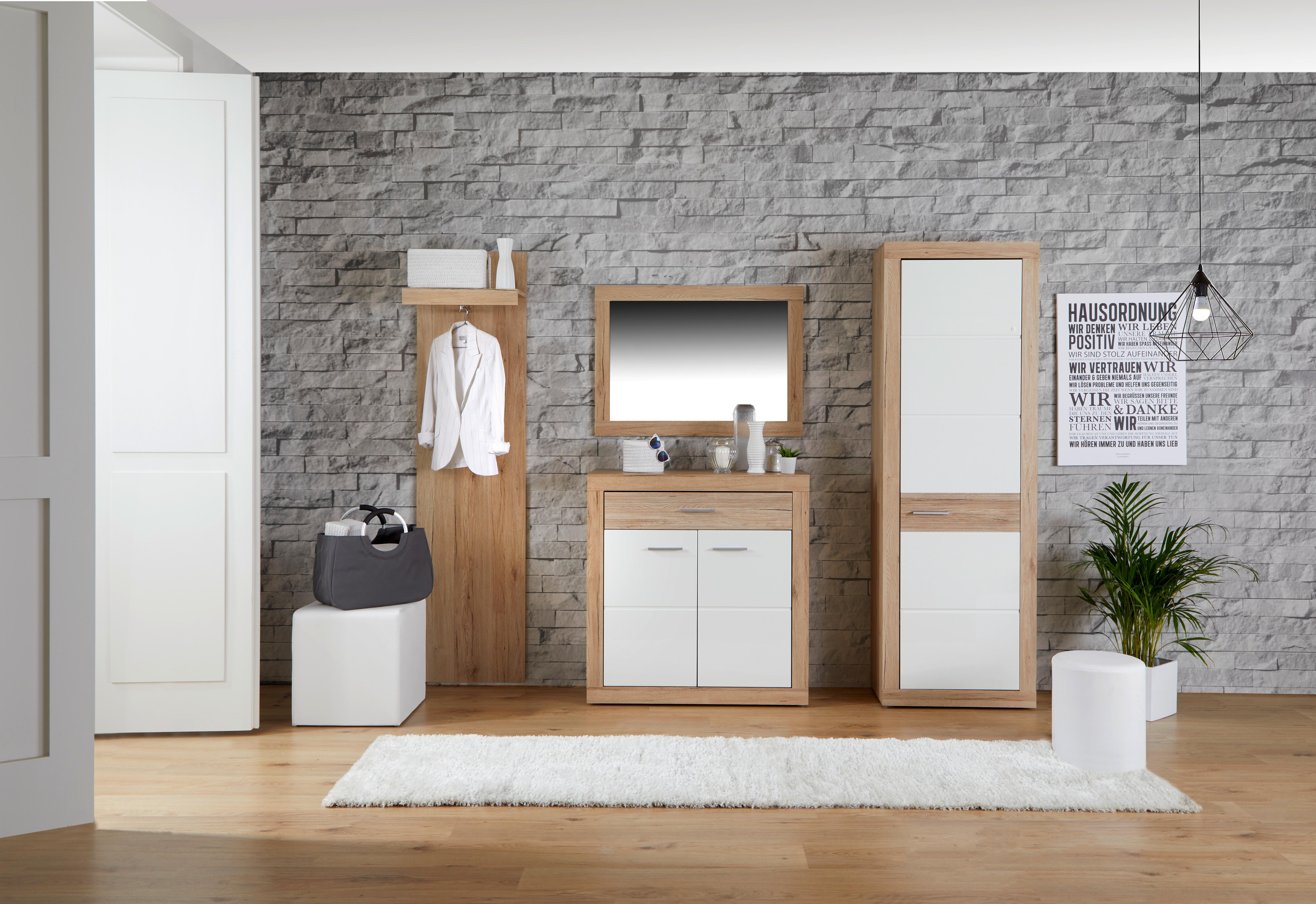 Comodă Malta - alb/culoare lemn stejar, Modern, material pe bază de lemn (95/98,7/36cm) - Modern Living