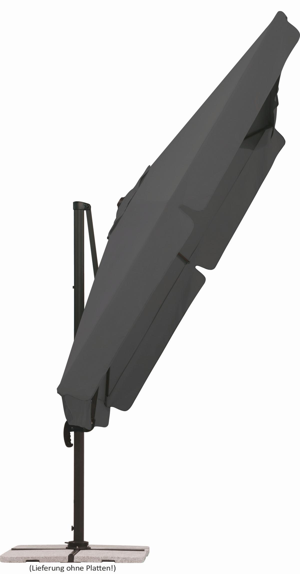 Ampelschirm Rhodos ca. 359x273 x300 cm Anthrazit - Anthrazit, Basics, Textil/Metall (359/273/300cm) - Schneider