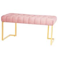 Hockerbank Parity Altrosa Samt - Altrosa, Design, Kunststoff (47/48/100cm) - Kayoom