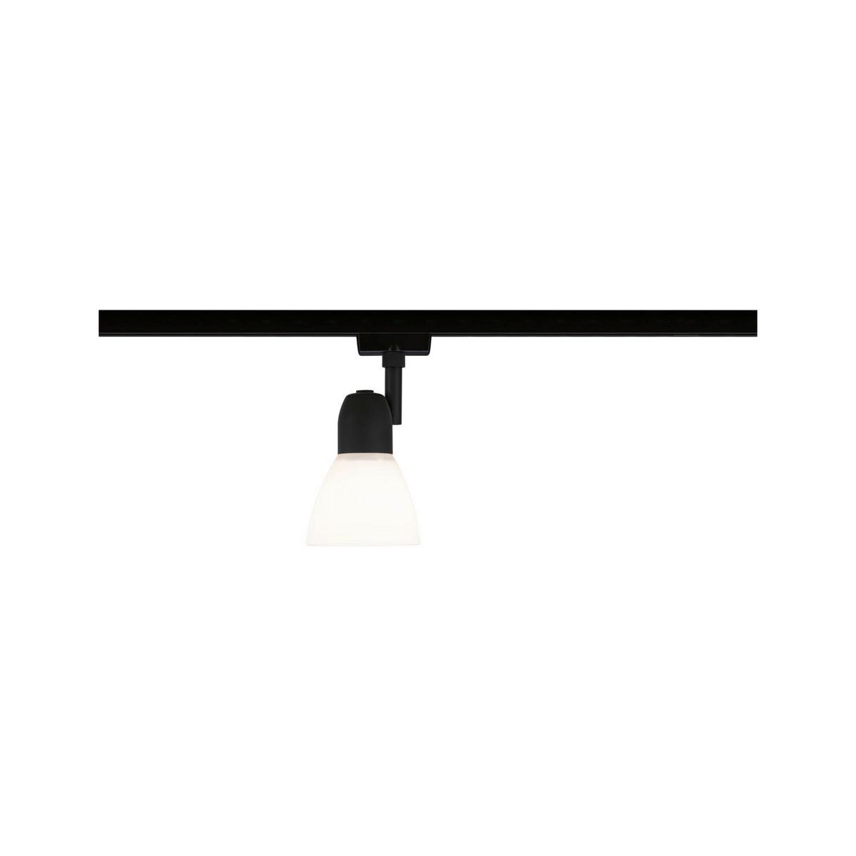 Schienensystem-Strahler Urail Caps Opal/Schwarz max. 20 Watt - Opal/Schwarz, Design, Glas/Metall (8,3/14,8cm) - Paulmann