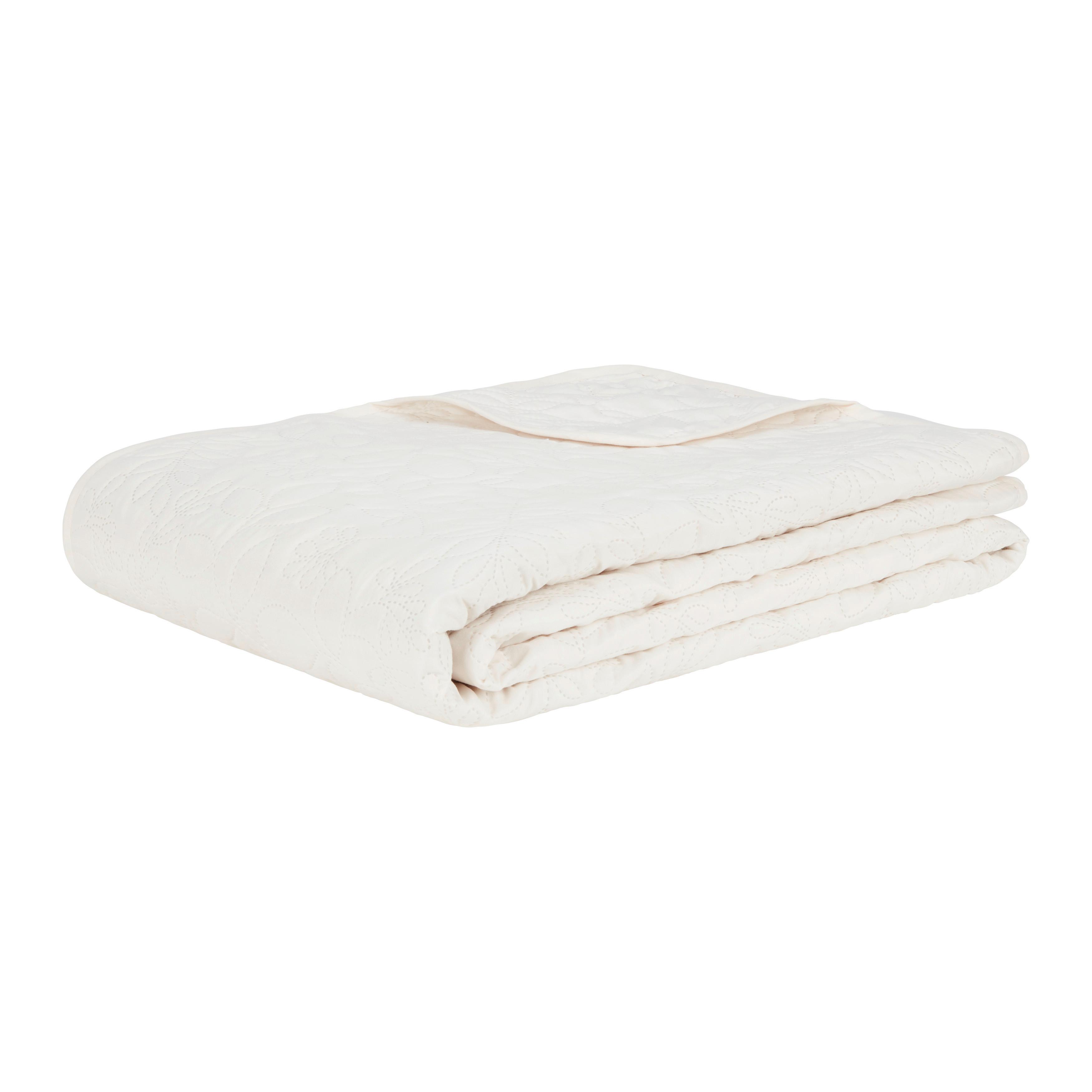 Cuvertură GRACE - alb, textil (220/240cm) - Modern Living