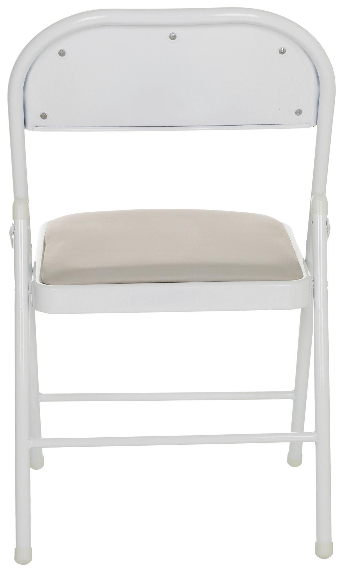 Zložljiv Stol Tudela W, Siva - siva/bela, Basics, kovina/usnje (44/80/49cm) - MID.YOU